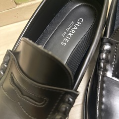 メンズ黒ローファー　25センチ　の画像