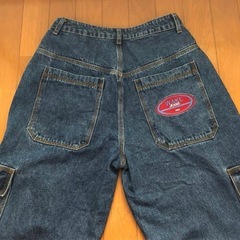 バギー デニムカーゴパンツ フラッグポケット ワイドレッグジーンズの画像