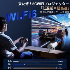 【新品未使用】プロジェクター 家庭用 小型 天井投影 4K対応 リモコン付きの画像