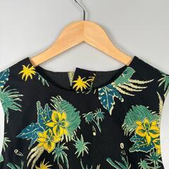 SLY スライ フローラル ワンピース コットン/ポリエステル ブラック レディース 2【古着】【中古】の画像