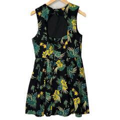 SLY スライ フローラル ワンピース コットン/ポリエステル ブラック レディース 2【古着】【中古】の画像