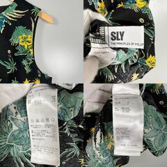 SLY スライ フローラル ワンピース コットン/ポリエステル ブラック レディース 2【古着】【中古】の画像