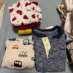 受付停止中 50-60 男の子  肌着 ロンパース 中古 おさがり 半袖 夏物 新生児 の画像