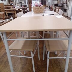 ★リユースのサカイ水戸店★  2人掛けダイニングセット ベージュ H74×D75×W75 クリーニング済み MT6517の画像