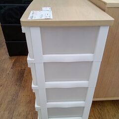 ★リユースのサカイ水戸店★  プラチェスト ベージュ＆クリア H78.5×D40×W55.5 クリーニング済み MT6521の画像