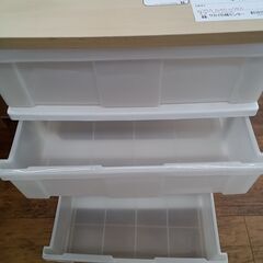 ★リユースのサカイ水戸店★  プラチェスト ベージュ＆クリア H78.5×D40×W55.5 クリーニング済み MT6521の画像