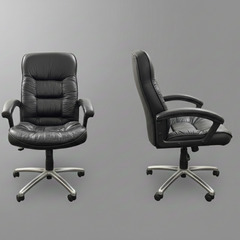 事務机とひじ掛け付き椅子の画像