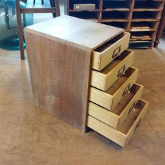 レトロ 小引き出し 小物収納 木製 5段　/UJｰ1388 2Fの画像