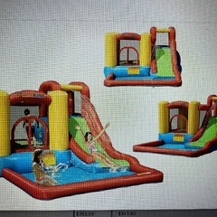 エアー遊具 滑り台 プール 室内 大型遊具 トランポリン 室内滑り台 大型 水遊び エア遊具 室内遊具の画像