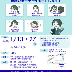 2026年1月13・27日(水) リワーク 体験会 -休職期間の...