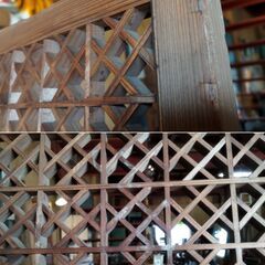 欄間 らんま 建具 梅 ガラス張り 木製 古民家　/MJ-1317 1Fの画像