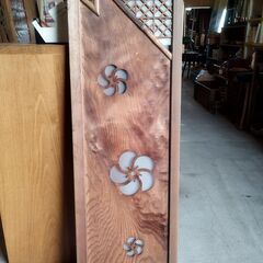 欄間 らんま 建具 梅 ガラス張り 木製 古民家　/MJ-1317 1Fの画像