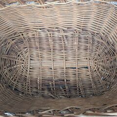 柳バスケット かご 透かし編み ワンハンドル 収納の画像