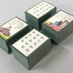 ss8110　小倉百人一首 紙札 読み札付 紙製 絵入り かるた 正月 カードゲーム 百人一首 未使用品の画像