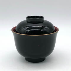 ss8111　森英恵 吸物椀 5個セット CHIKI CHIC 漆器 蓋付椀 黒 HANAE MORI 花 蝶 金彩 ブラック 5客揃え しっきシック お吸い物 味噌汁 和食器 森英恵食器 未使用品の画像