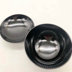 ss8112　会津塗 吸物椀 5個セット 漆器 蓋付椀 黒 花 金彩 ブラック 5客揃え 大きめ お吸い物 味噌汁 和食器 会津塗り漆器 中古の画像
