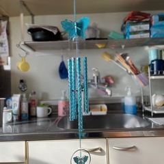 アルミ製 クラシック ドアベル ドアチャイム 蝶 モチーフ 良い音色を奏でます 中古品  の画像