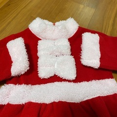 サンタクロース ワンピース コスプレ コスチューム 赤 90cm 帽子付き　タイツはおまけでつけますの画像