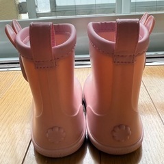 ピンクのうさぎちゃんレインブーツ（15cm）の画像