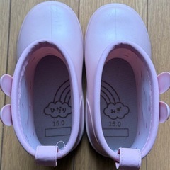 ピンクのうさぎちゃんレインブーツ（15cm）の画像