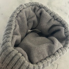 ベビーニット帽　グレー 46cm-48cmの画像