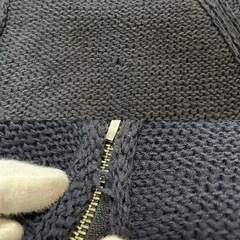 コムサメンCOMME CA MENニットパーカー メンズトップス紳士服 black ブラック　黒色系  麻 綿 ナイロン  サイズ M  下記実寸 肩幅　約40センチ 袖丈　約65センチ 身幅　約42センチ 着丈　約69センチ メンズ（men’s）男性用、紳士の画像