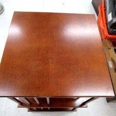 使用感あり 木製 回転式 ブックスタンド 40×40×70cm ブラウン系 本棚 ブックラック 家具 苫小牧西店の画像