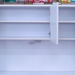 新品B級品 食器棚 1200PエイトWH G-2552の画像