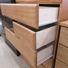 新品アウトレット品 6段ハイチェスト 90HCライト(NA) G-2560の画像