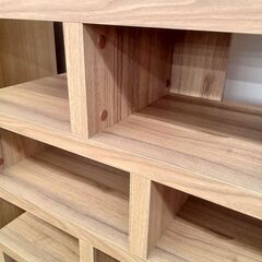 ★リユースのサカイ水戸店★  オープンラック ライトブラウン H154.5×D30×W120 クリーニング済み MT6526の画像