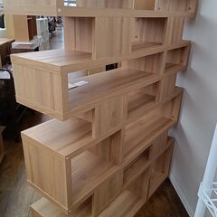 ★リユースのサカイ水戸店★  オープンラック ライトブラウン H154.5×D30×W120 クリーニング済み MT6526の画像