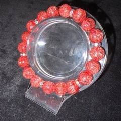 ブラッド爆裂水晶（クラッククォーツ）10mmブレスレット☪️16cmの画像