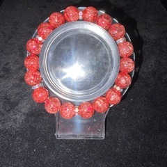 ブラッド爆裂水晶（クラッククォーツ）10mmブレスレット☪️16cmの画像