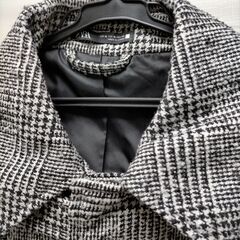 【糸島市内 送料無料】ザラ ZARA メンズ グレンチェック ジャケット  アウター  メンズジャケット  グレー アウター ショート丈 きれいめ カジュアル 冬服 おしゃれ 人気 タウンユース、通勤、お出かけ、冬アウター　251203-4Yの画像