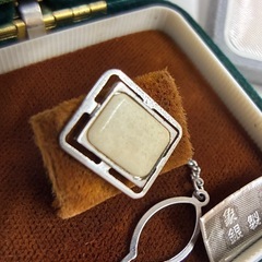 silver カフス ピン パールの画像