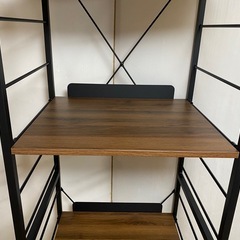 ニトリ　シンプルな冷蔵庫ラック 棚  スチール 木製 ブラウン 多目的 3段 美品の画像