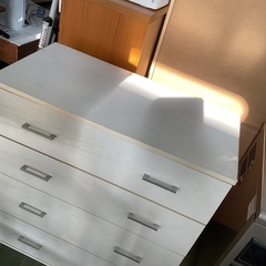 タンス　ホワイト　4段　中古の画像