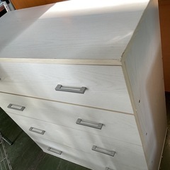 タンス　ホワイト　4段　中古の画像