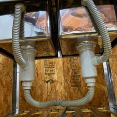 a(7723) ステンレス 2槽シンク 業務用 W750D450H800 二槽 2槽 流し台 厨房 飲食店 店舗用 中古 直接お引き取りも大歓迎 大阪の画像