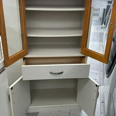 ★リユースのサカイ千葉中央店★  食器棚 ブラウン H118×D30×W59 クリーニング済み TC5612の画像