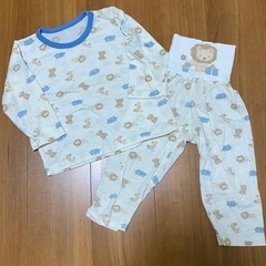 ライオン柄 腹巻き付きパジャマ 95の画像