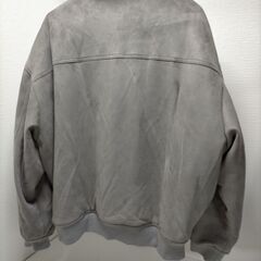 ZARA メンズ ブルゾン スエード調 ジップアップ ジャケット アウター グレー おしゃれ　ブルゾン カジュアル 防寒 ザラ ジャンパー 通勤 通学 フェイクスウェード素材のジャケット、前面ジッパー開閉、サイドポケット、内ポケット付き　251203-5Yの画像