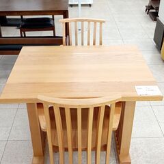 ★リユースのサカイ高崎店★TJ13504 NITORI Jモード　2人掛けダイニングセット ライトブラウン H70×D80×W100 クリーニング済み										の画像