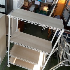 訳あり　スチールラック　ホワイト　中古の画像