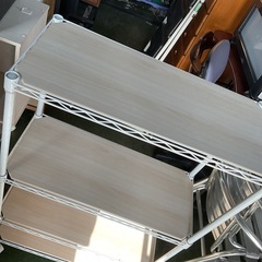 訳あり　スチールラック　ホワイト　中古の画像