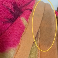 ☺️毛布　敷毛布  掛毛布　222✖️181cm   朱色に花柄の画像