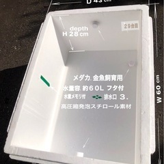 メダカ.金魚用水槽容器.水容量.約６０Ｌ◻️冬期に備えてお使い頂ければと思います。の画像