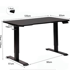 昇降式デスク 電動 ゲーミングデスク昇降式テーブル 幅120cm*奥行き60cm 上下調節72cm~120cm RGBマウスパッド ドリンクホルダー ヘッドホンフック コントローラースタンド 4段階メモリー 障害物検知機能 スタンディングデスク 机 パソコンデスク 天板+脚の画像