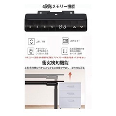 昇降式デスク 電動 ゲーミングデスク昇降式テーブル 幅120cm*奥行き60cm 上下調節72cm~120cm RGBマウスパッド ドリンクホルダー ヘッドホンフック コントローラースタンド 4段階メモリー 障害物検知機能 スタンディングデスク 机 パソコンデスク 天板+脚の画像