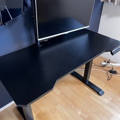 昇降式デスク 電動 ゲーミングデスク昇降式テーブル 幅120cm*奥行き60cm 上下調節72cm~120cm RGBマウスパッド ドリンクホルダー ヘッドホンフック コントローラースタンド 4段階メモリー 障害物検知機能 スタンディングデスク 机 パソコンデスク 天板+脚の画像